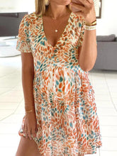 Load image into Gallery viewer, Maternity Summer Tie-dye Flower Print Women's V-neck Dress