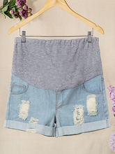 Load image into Gallery viewer, Fashion Ripped Summer Maternity Shorts