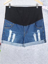 Load image into Gallery viewer, Fashion Ripped Summer Maternity Shorts