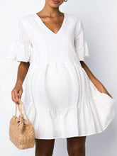 Load image into Gallery viewer, Maternity Loose Casual Pleated Dress