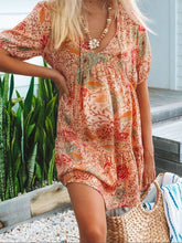 Load image into Gallery viewer, Maternity Fashion Short-sleeved Mid-waist Stitching Print Dress