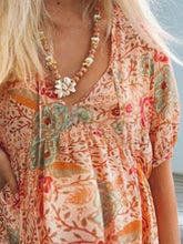 Load image into Gallery viewer, Maternity Fashion Short-sleeved Mid-waist Stitching Print Dress