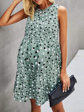 Load image into Gallery viewer, Maternity Fashion Polka Dot Print Sleeveless Dress