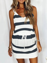 Load image into Gallery viewer, Maternity Striped Pocket Sling Dress
