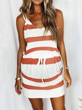 Load image into Gallery viewer, Maternity Striped Pocket Sling Dress