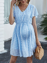 Load image into Gallery viewer, Maternity V-neck Sweet Chiffon Dress