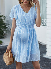 Load image into Gallery viewer, Maternity V-neck Sweet Chiffon Dress