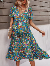 Load image into Gallery viewer, Maternity Summer Floral V-neck Waist Dress