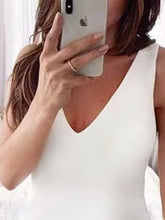 Load image into Gallery viewer, Irregular Solid Color Slim Sexy Sleeveless V-neck Dress For Pregnant Women