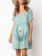 Load image into Gallery viewer, Printed Sweet Floral Loose Maternity Dress