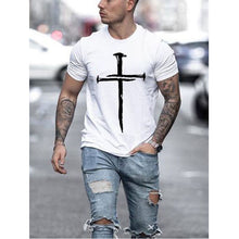 Load image into Gallery viewer, Men's Cross Print Crew Neck Casual Sports T-shirts