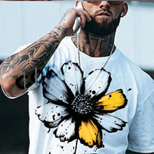 Load image into Gallery viewer, Men's Casual Chrysanthemum Print Round Neck Short Sleeve T-shirts