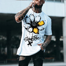Load image into Gallery viewer, Men's Casual Chrysanthemum Print Round Neck Short Sleeve T-shirts