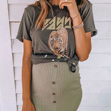 Load image into Gallery viewer, Casual Tiger Print Maternity Dress