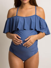 Load image into Gallery viewer, Ruffled Solid Color Maternity One-piece Swimsuit