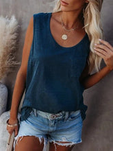 Load image into Gallery viewer, U-Neck Patch Pocket Solid Color Vest Maternty Tops