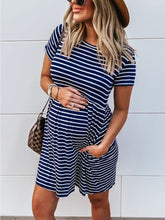 Load image into Gallery viewer, Stripes Are Loose Elastic And Comfortable Maternity Dress