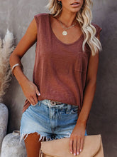 Load image into Gallery viewer, U-Neck Patch Pocket Solid Color Vest Maternty Tops