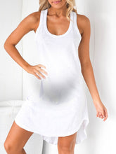 Load image into Gallery viewer, Solid Color U-Neck Sleeveless Casual Maternity Dress
