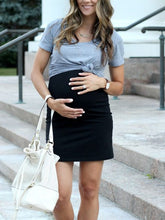 Load image into Gallery viewer, Color Block Short Sleeve Hip Maternity Dress