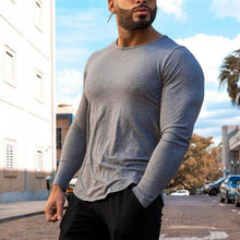 Load image into Gallery viewer, Pure Color Men's Breathable Sports Slim Long-Sleeved T-Shirt