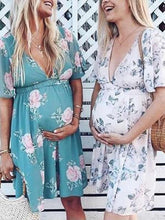 Load image into Gallery viewer, Printed Maternity Dress V-neck