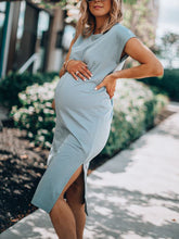 Load image into Gallery viewer, Round Neck Fashion Maternity Dress