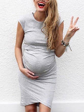Load image into Gallery viewer, Casual Solid Color Fashion Maternity Dress