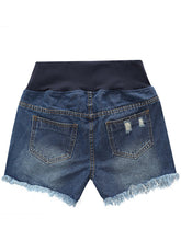 Load image into Gallery viewer, Maternity Seamless Slim Denim Shorts