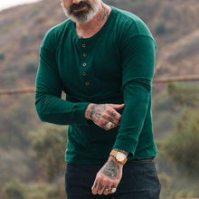 Load image into Gallery viewer, Cotton Button Round Neck Men's Shirt