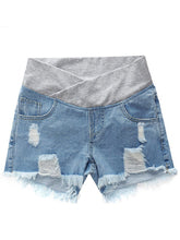 Load image into Gallery viewer, Maternity Seamless Slim Denim Shorts