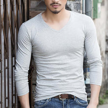 Load image into Gallery viewer, Men&#39;s Long Sleeve V-Neck Pullover T-Shirt
