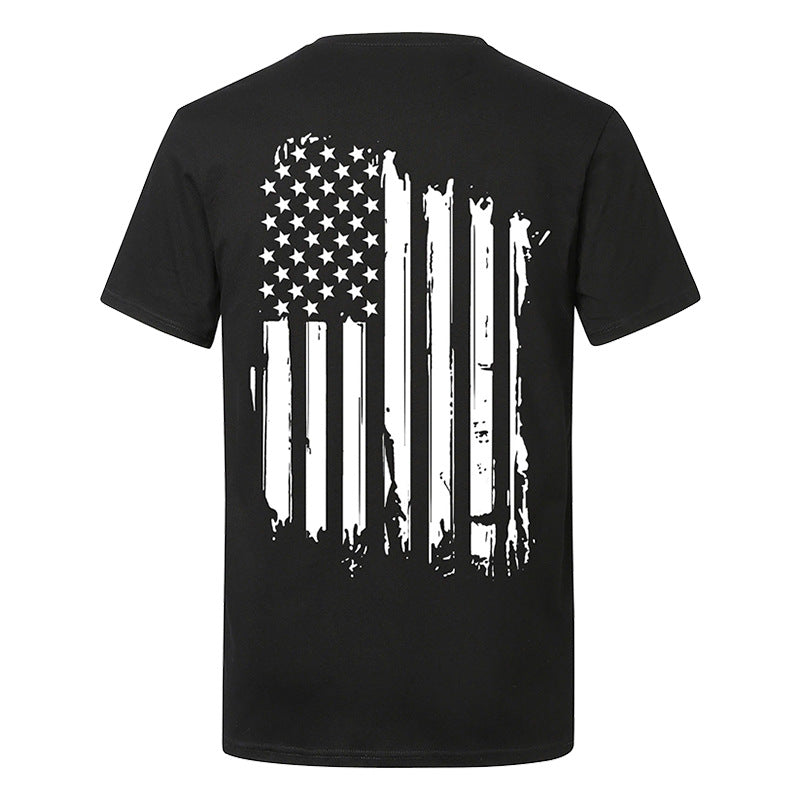 Men's Round Neck Trend Printed Cotton Loose T-Shirt