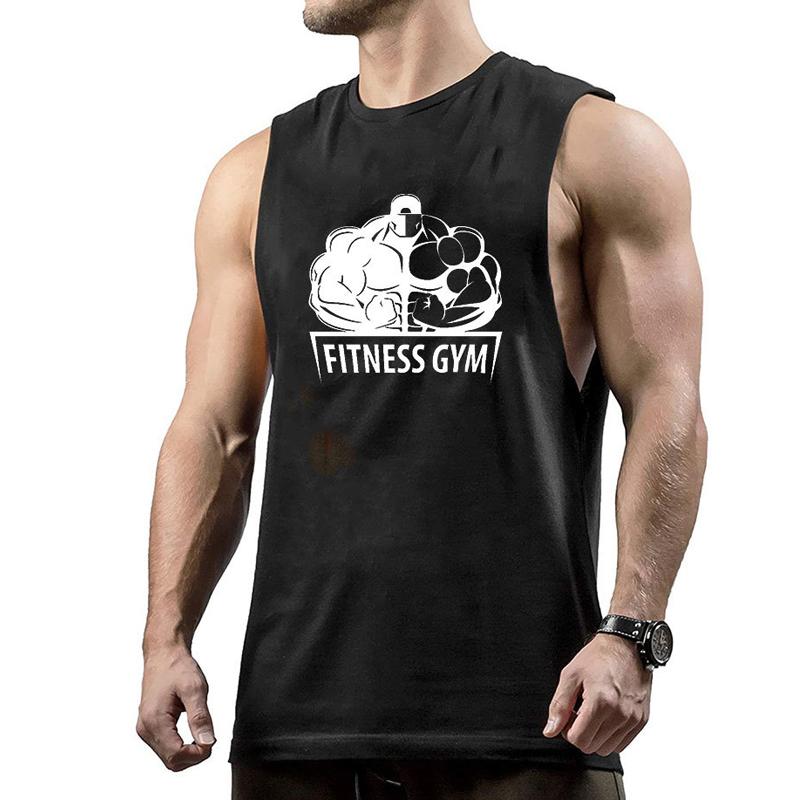 Comfortable Trend Fitness English Printed Vest