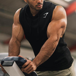 Men's Cotton Sleeveless Hooded Sports Vest