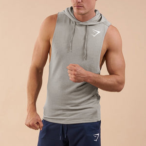 Men's Cotton Sleeveless Hooded Sports Vest