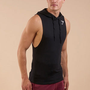 Men's Cotton Sleeveless Hooded Sports Vest