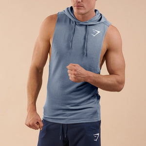 Men's Cotton Sleeveless Hooded Sports Vest