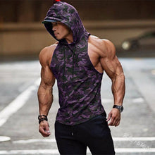 Load image into Gallery viewer, Men&#39;s Fashion Camouflage Fitness Sleeveless Hoodie
