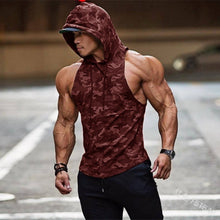 Load image into Gallery viewer, Men&#39;s Fashion Camouflage Fitness Sleeveless Hoodie
