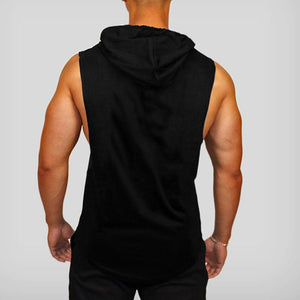 Men's Letter Printed Loose Sport Hooded Vest