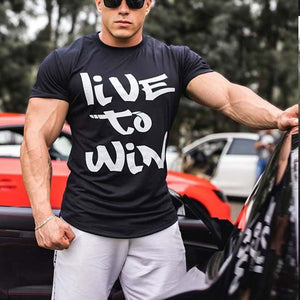 Men's Fashion Letter Printed Sports Short Sleeve T-Shirt