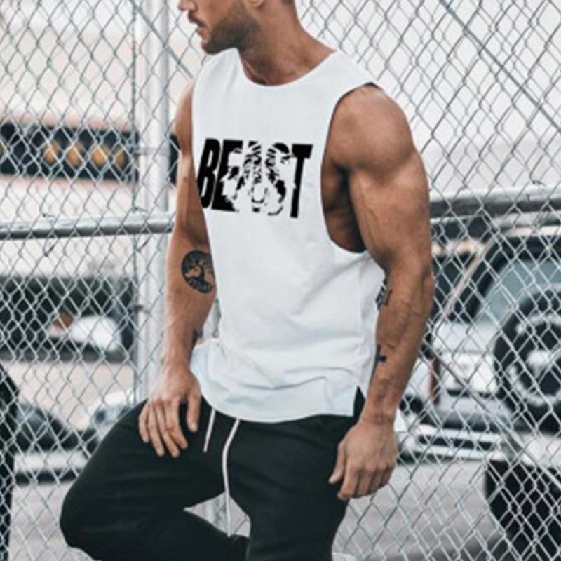 Cotton Vest Round Neck Men's Tops