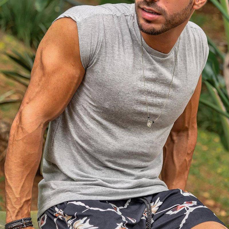 Printed Round Neck Fitness Casual Short Sleeve