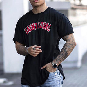 Men's Casual Letter Printed Short-Sleeved T-Shirt