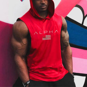 Sports Hooded Vest Men's Tops