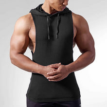 Load image into Gallery viewer, Men&#39;s Solid Color Sleeveless Hooded Vest
