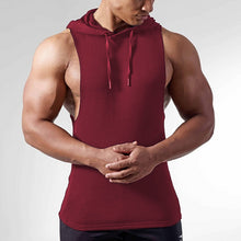 Load image into Gallery viewer, Men&#39;s Solid Color Sleeveless Hooded Vest
