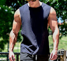 Load image into Gallery viewer, Solid Color Waistcoat Fitness Men&#39;s Tops
