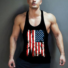 Load image into Gallery viewer, Flag Printed Breathable Split Men&#39;s Tops
